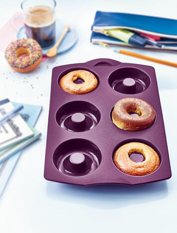 Tupperware Moule Silicone à Hoops Silikonform perfekt für Donuts, Bagels, Eierspeisen oder Eis