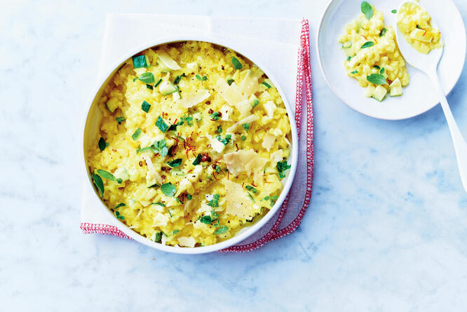 Tupperware Risotto aux courgettes safranées  
